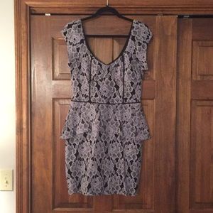 Black and Gray Peplum Dress